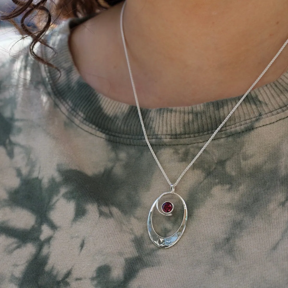 Rhodolite Garnet Sophia Pendant Necklace