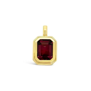 Rhodolite Garnet Stepped Bezel Pendant