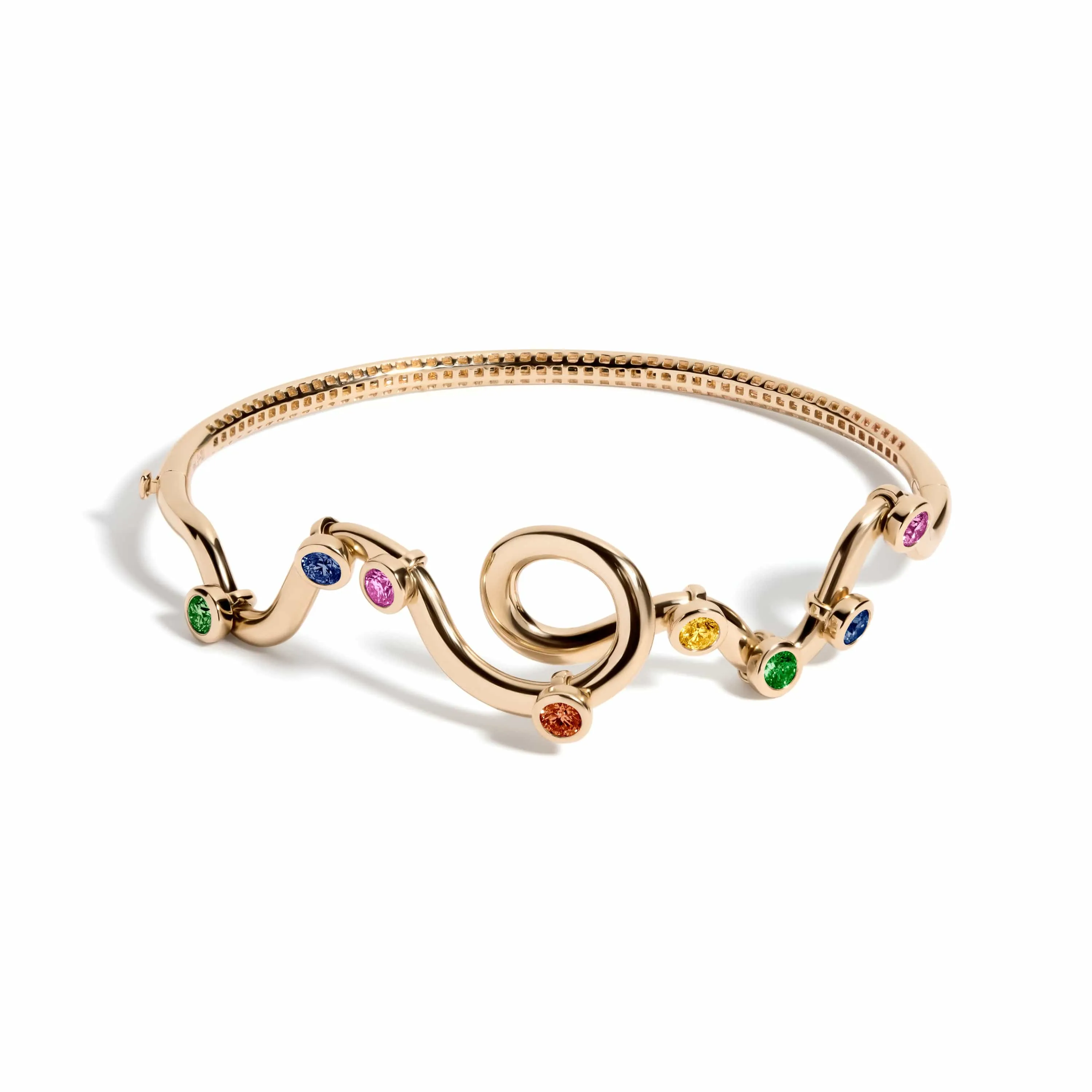 rollercoaster bangle bracelet, rainbow