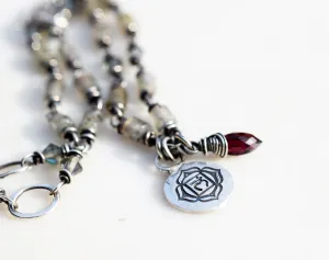 Root Chakra Necklace Chakra Jewelry. Muladhara Red Root Chakra Pure Silver