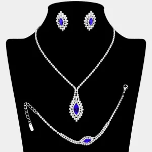 Sapphire Radiance Marquise Stone Jewelry Set