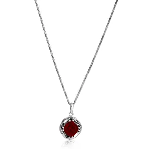Statement Sterling Silver Garnet CZ Wrap Necklace