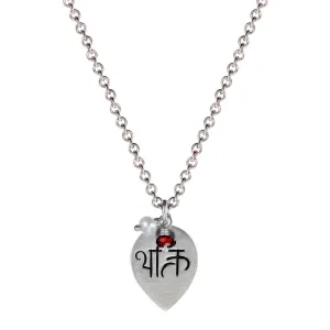 Sterling Silver Devotion Pendant with Garnet and Pearl Beads