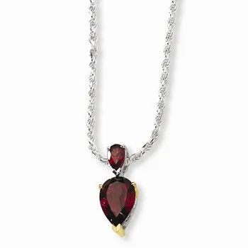 Sterling Silver Garnet Necklace