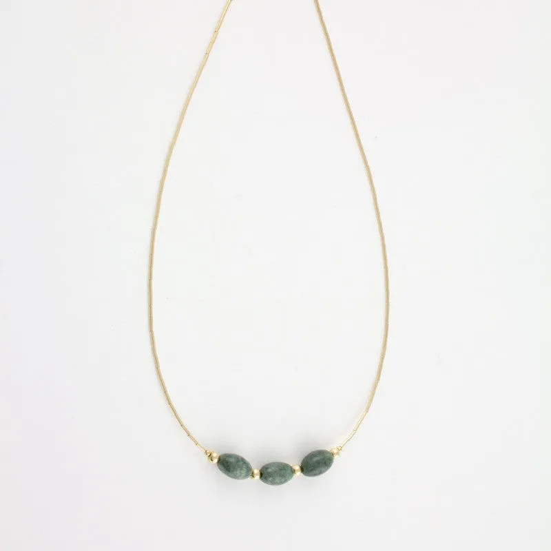 Triple Melon Bead Necklace