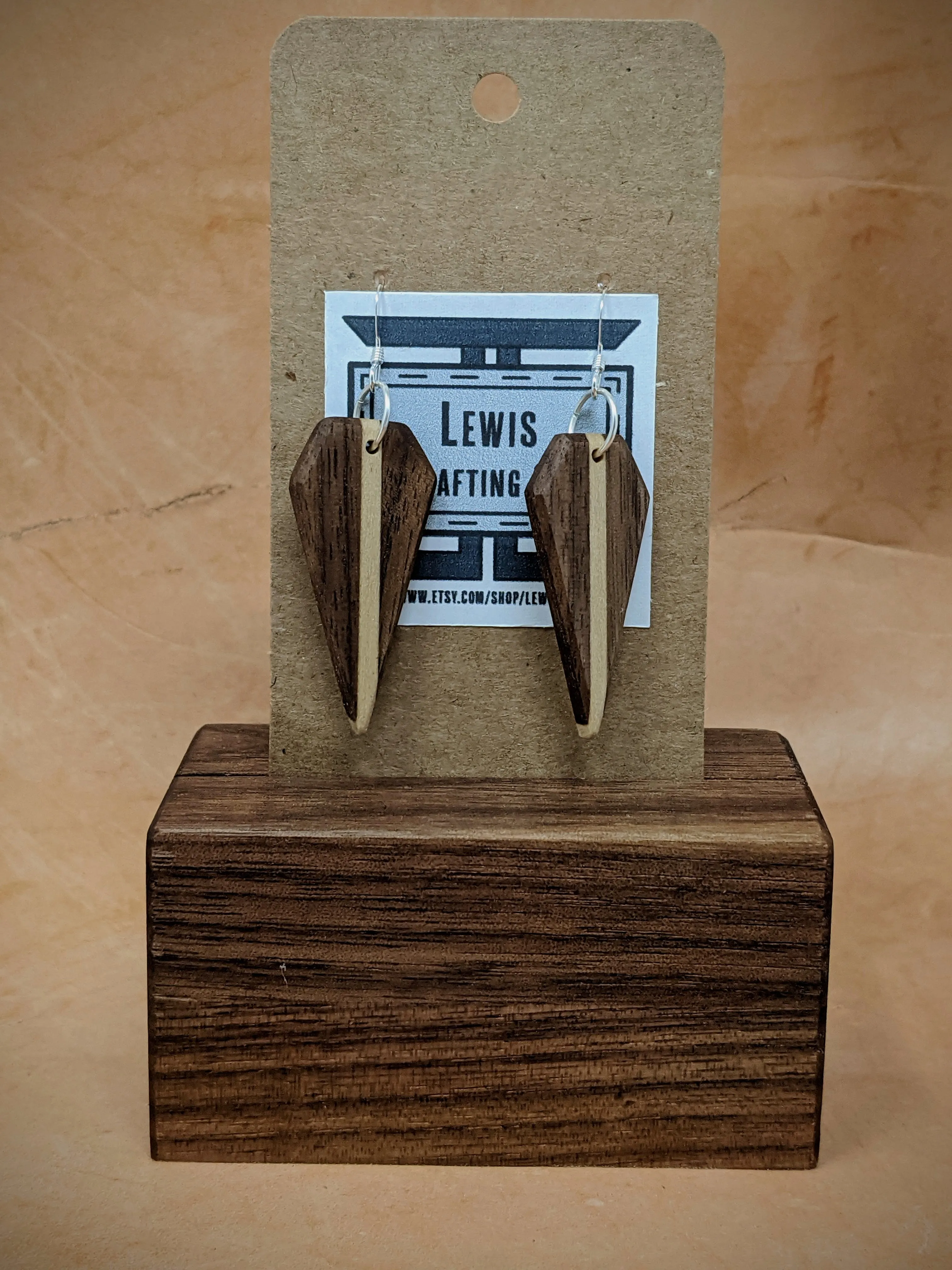 Walnut Taper Dangle Earrings