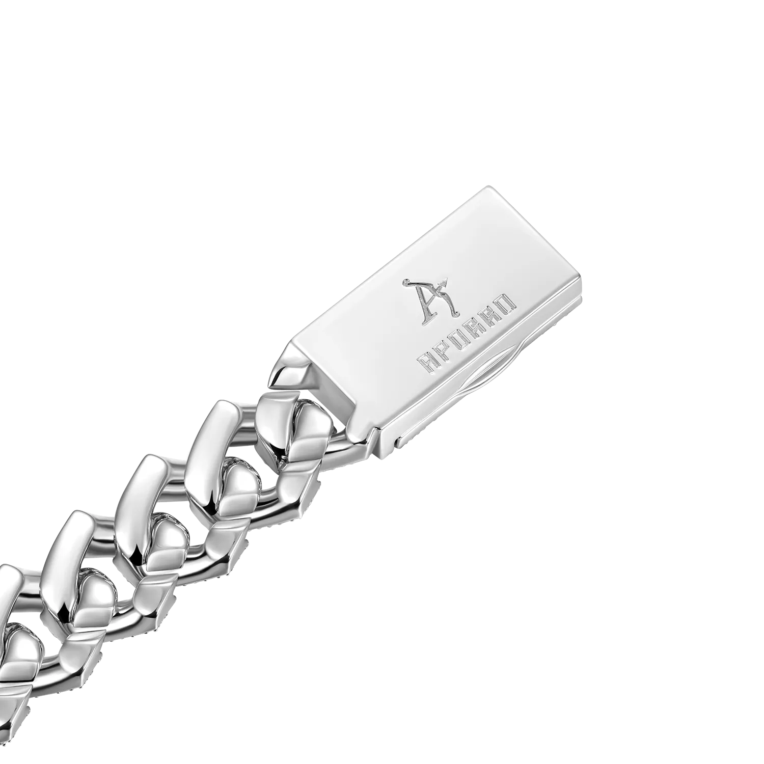 Women's Halo Emerald Cut Prong Cuban Link Bracelet